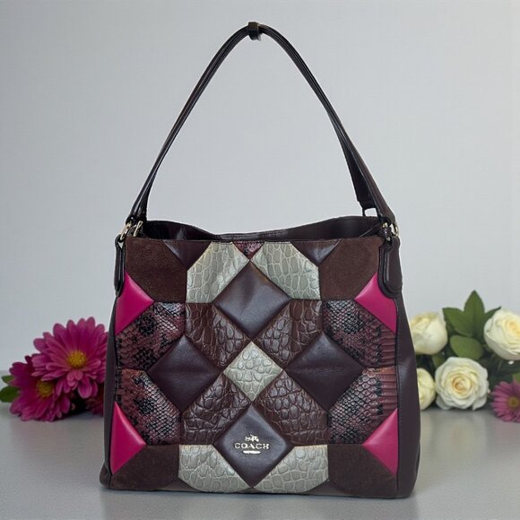 Coach Edie Shoulder Bag 31 in Mixed Materials Canyon Quilt (GUC) - Picture 1 of 12